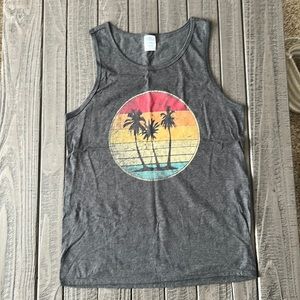 NWOT Beach and palm tree tank top